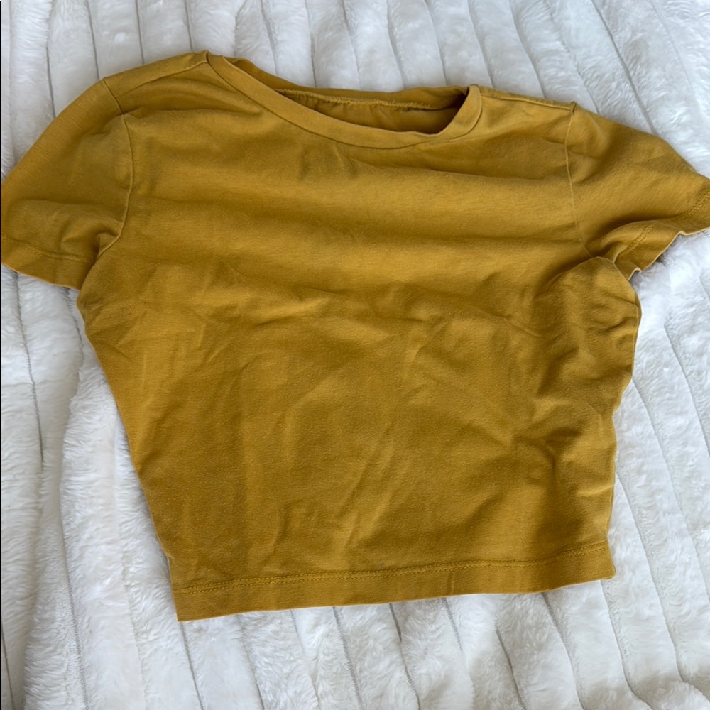 Wild Fable Gold Fitted Crop T-Shirt